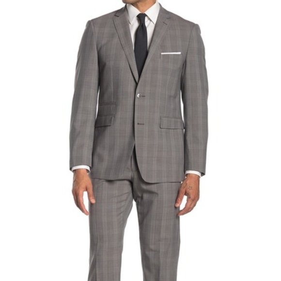 Vince Camuto Other - Vince Camuto Brown Plaid  Notch Lapel Suit